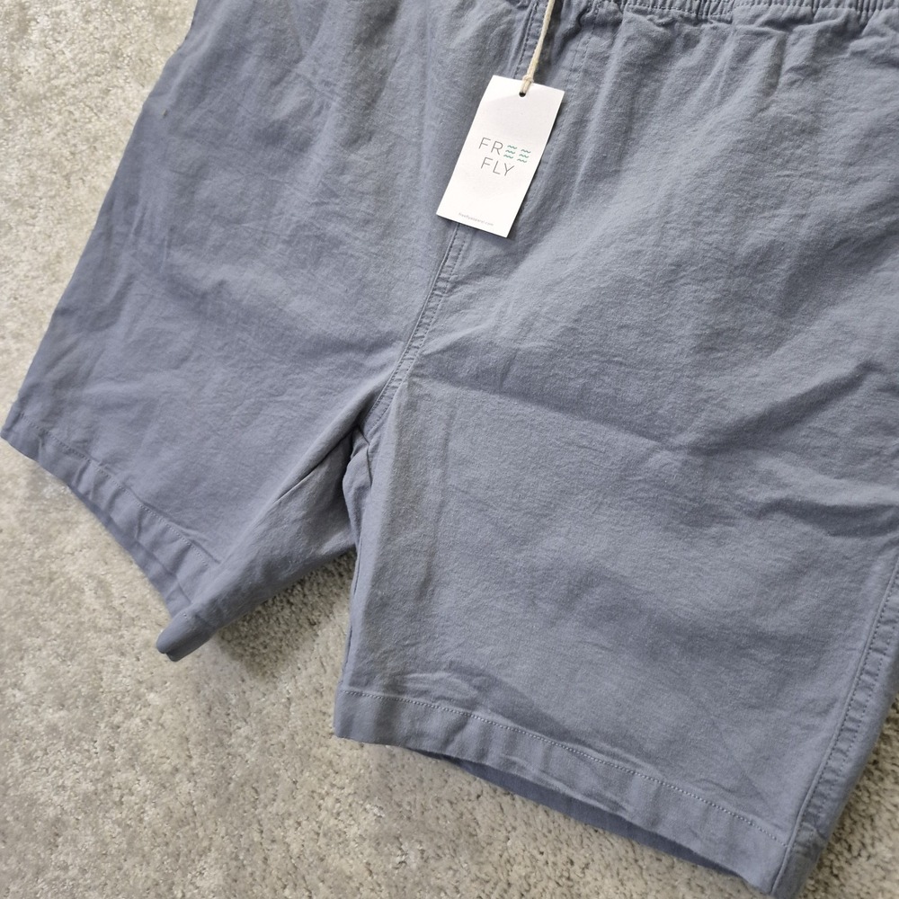 Free Fly Stretch Canvas Shorts Mens XL Gray 7 Inch Drawstring Bamboo Beach Skate - Picture 2 of 8